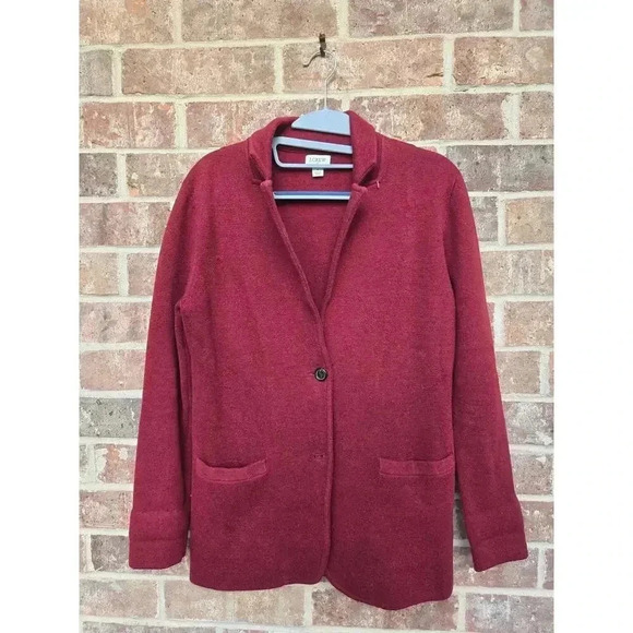 Jcrew Sweater Burgundy Blazer - Picture 2 of 5